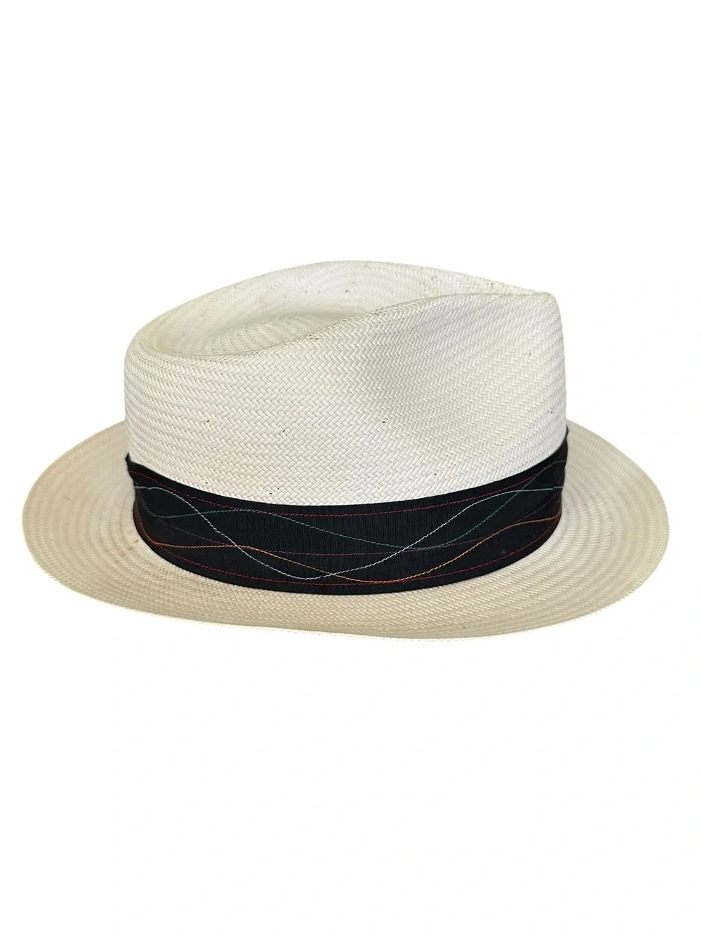 SANTANA Borealis Panama Straw Fedora Hat XL Ivory Resort Coastal Old Money Style